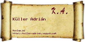 Küller Adrián névjegykártya